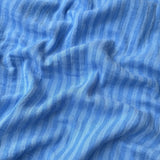Coupon 2 Mètres - Double Gaze Double Face Stripes / Bleu - Ciel
