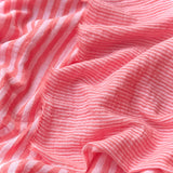 Coupon 1.5 m - Double Gaze Double Face Stripes / Rose-Cerise