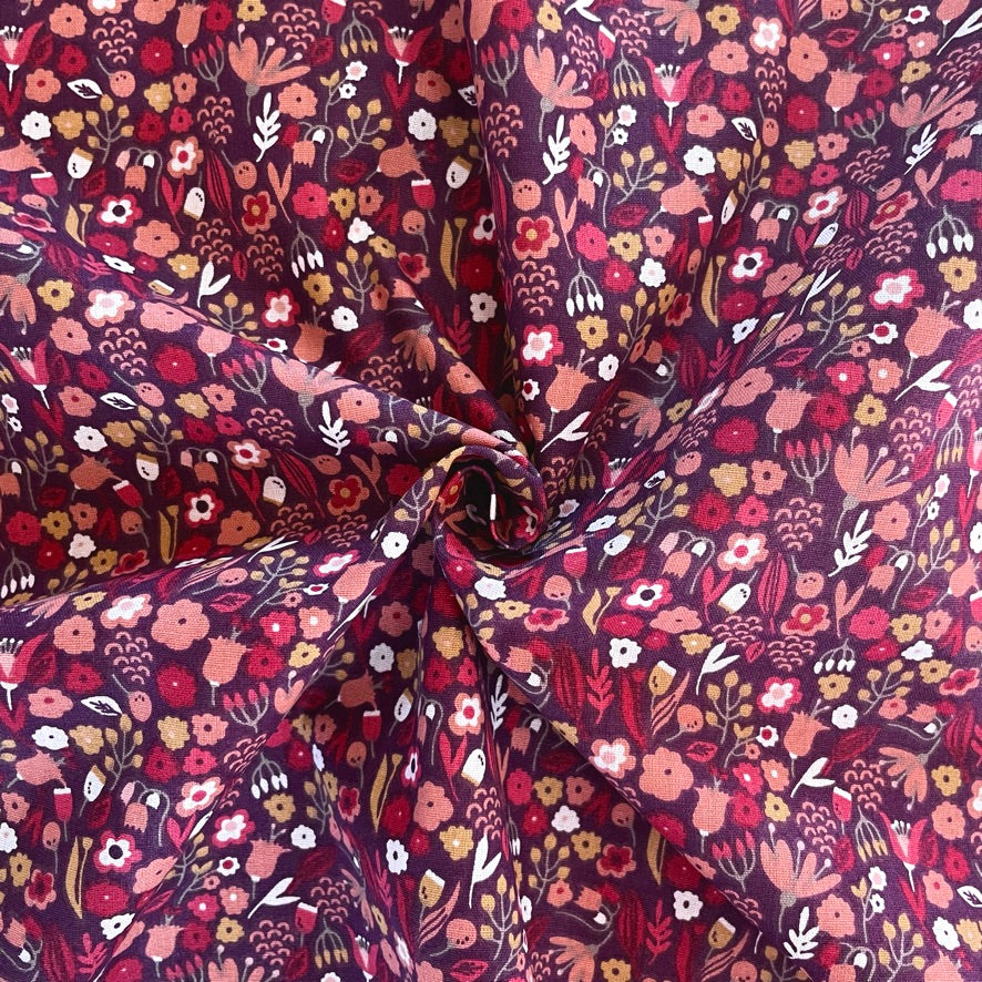 Coton Imprimé GOTS / Axea Grenat