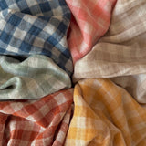 Coupon 1.5 m - Double Gaze Vichy / Pierre Bleue