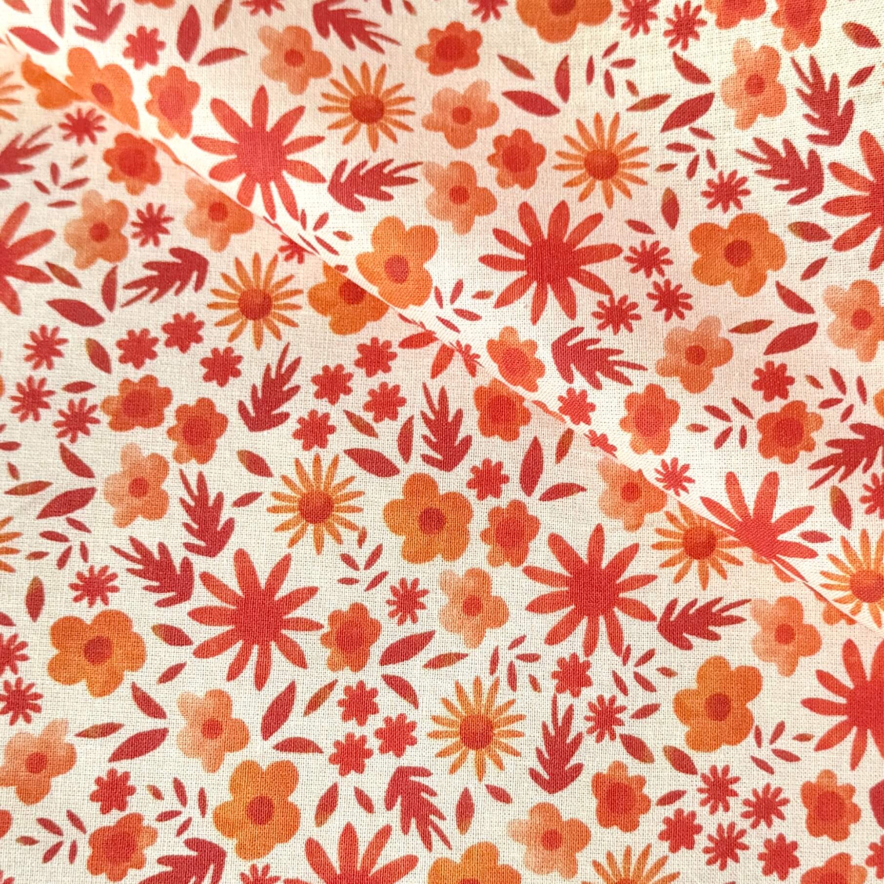 Coupon 80 cm - Coton Numérique Exclusif LPQC / Flola Orange-Rouge