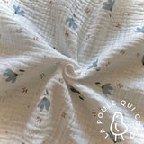 Coupon 1.1 m - Double Gaze / Sevia Blanc- Bleu