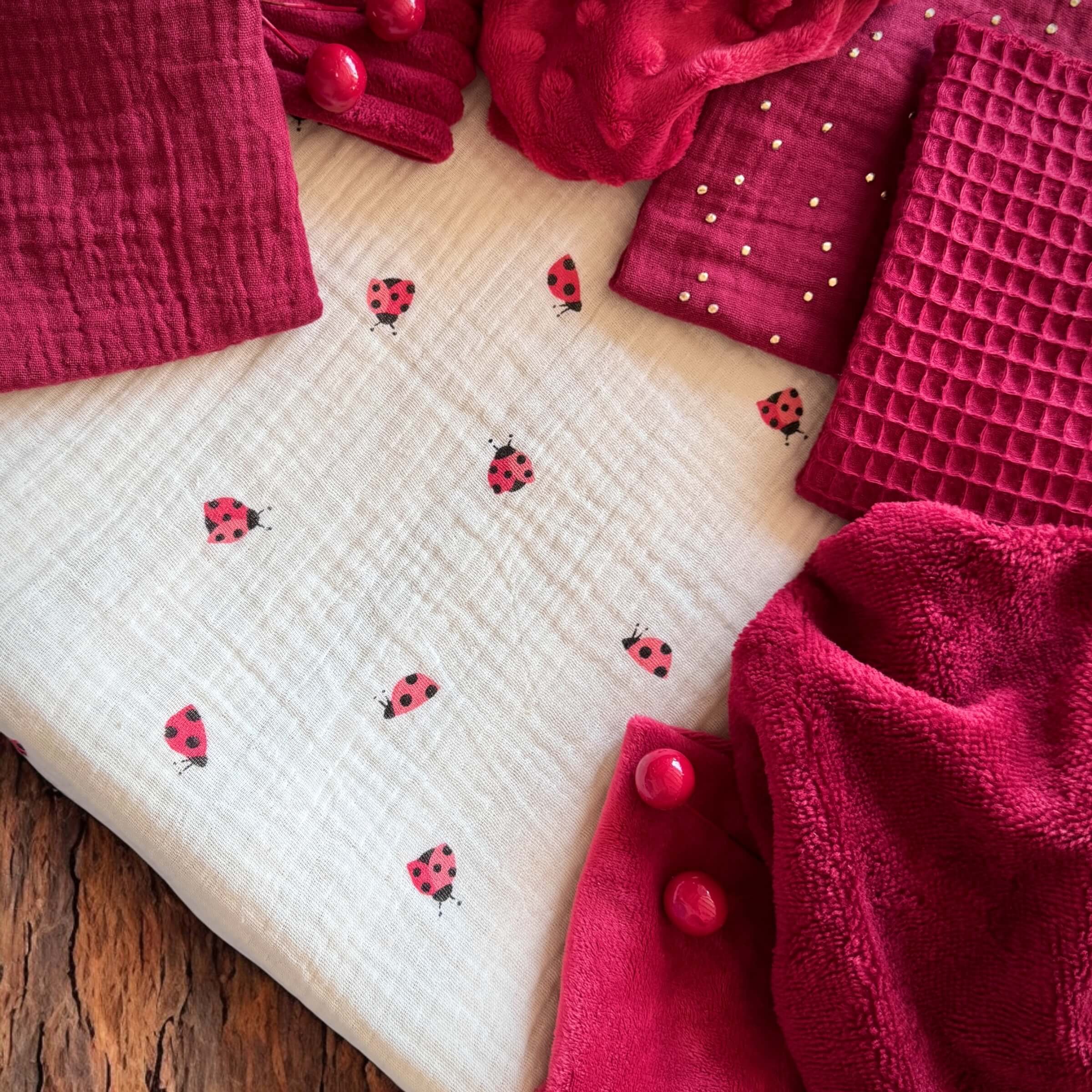 Coupon 50 cm - Double Gaze / Coccinelles
