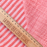 Coupon 1.5 m - Double Gaze Double Face Stripes / Rose-Cerise