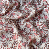 Coupon 50 cm - Jersey Côtelé / Marsala Flower GOTS