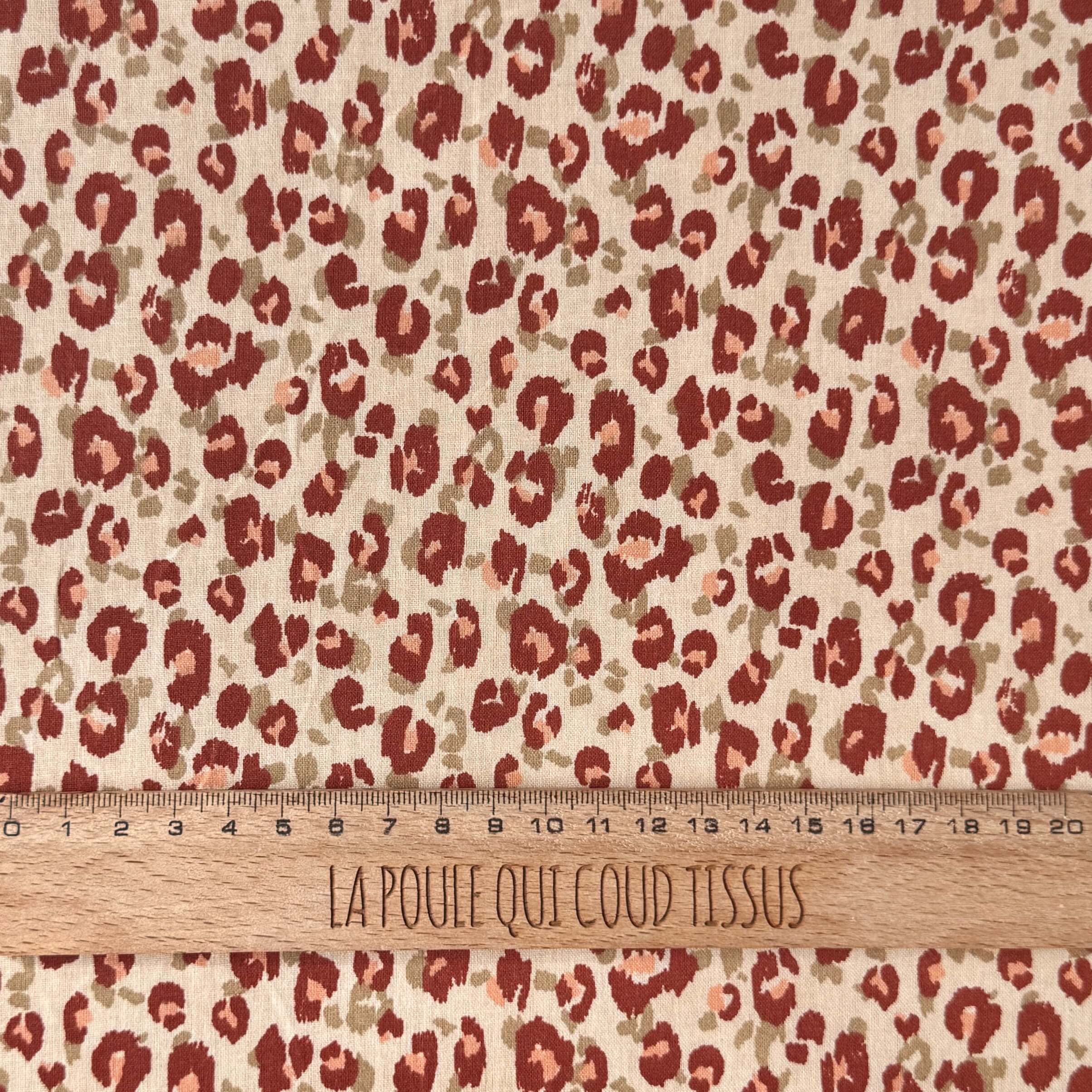 Coupon 90 cm - Coton Imprimé / Karli Beige-Kaki