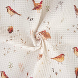 Nid d'abeille imprimé / Petits oiseaux