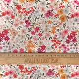 Coton à Impression Numérique / Romane Blanc-Rose Thé