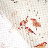 Nid d'abeille imprimé / Petits oiseaux