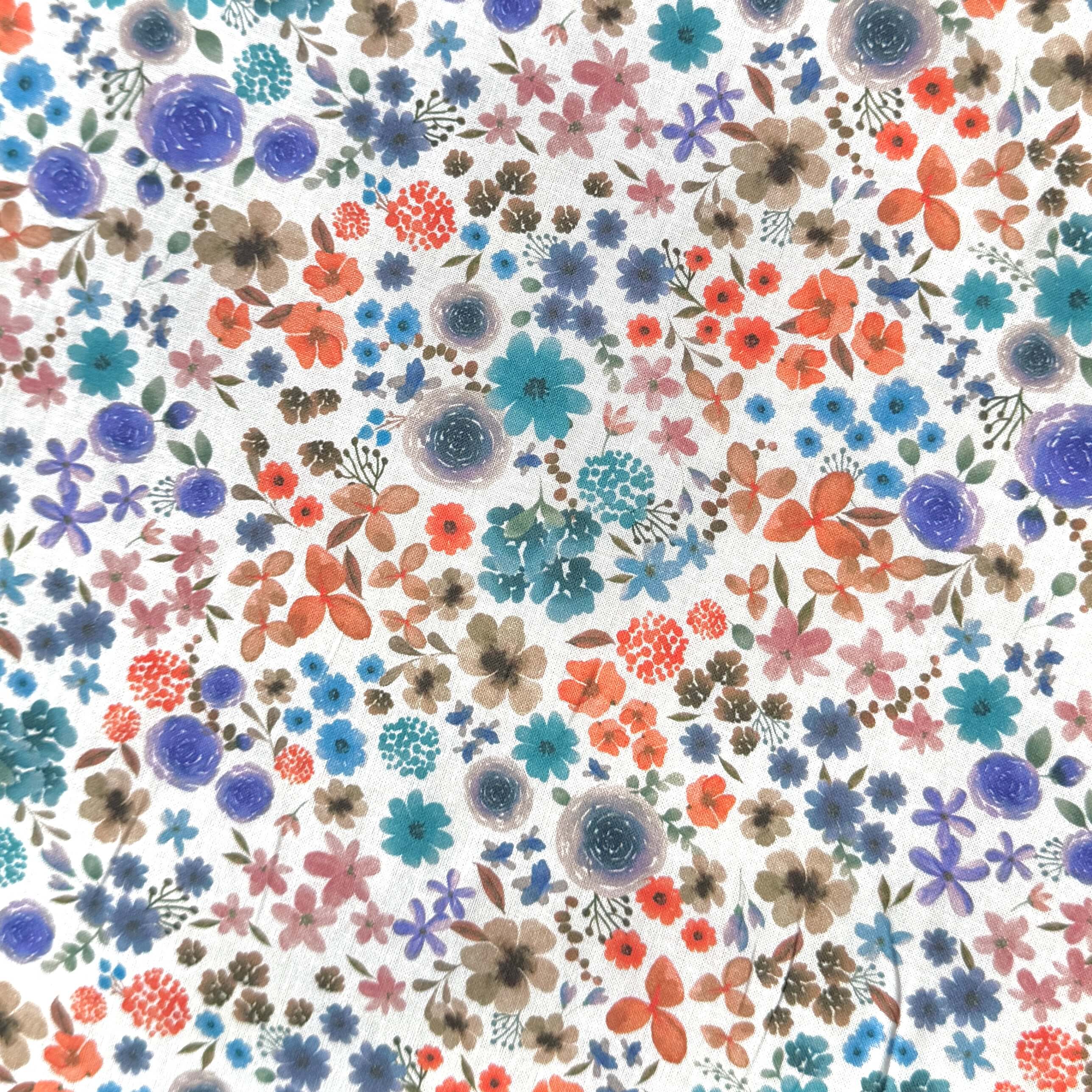 Coton à Impression Numérique / Hortense Bleu