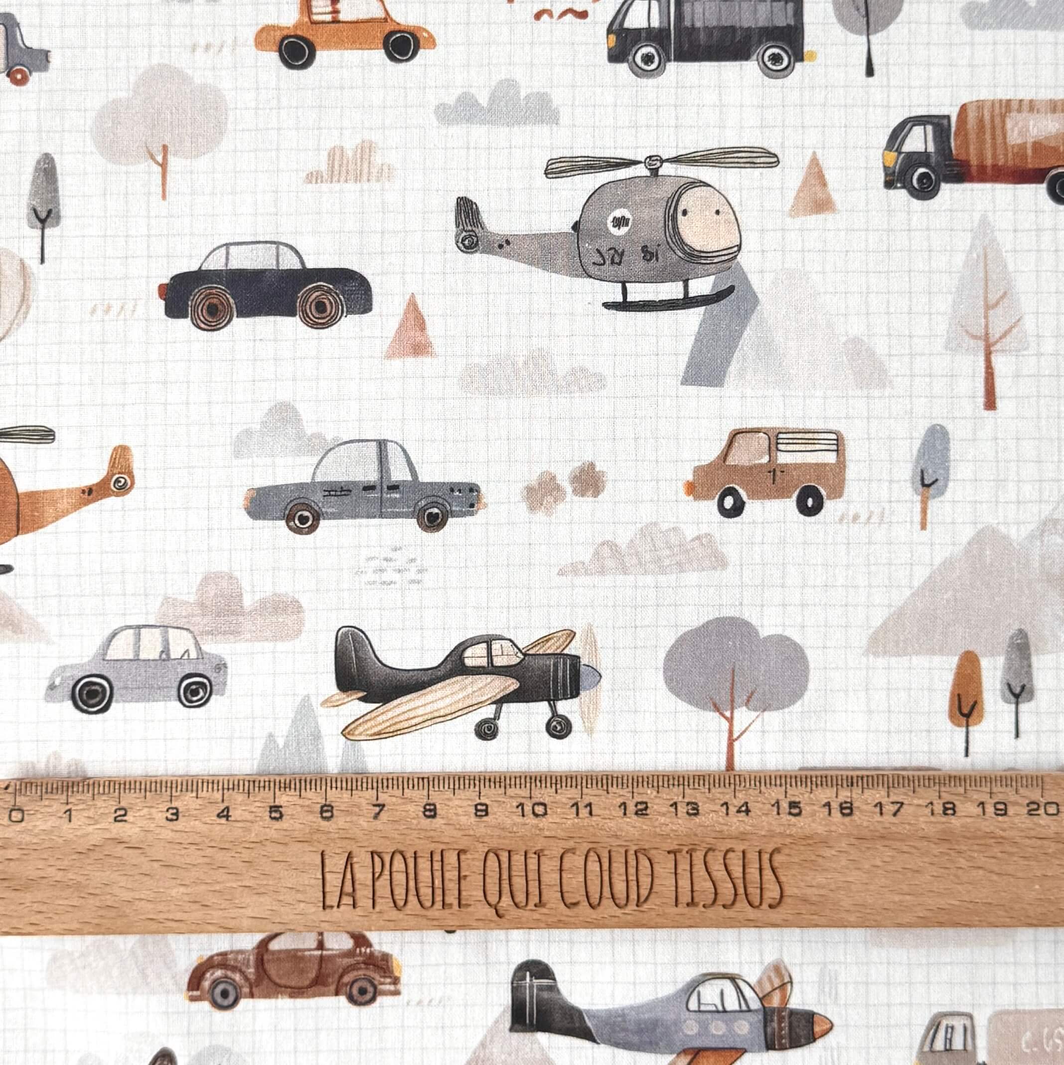 Coton à Impression Numérique / Roadtrip