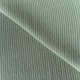 Coton à Rayures Tissées / Tisfin Sauge - Blanc