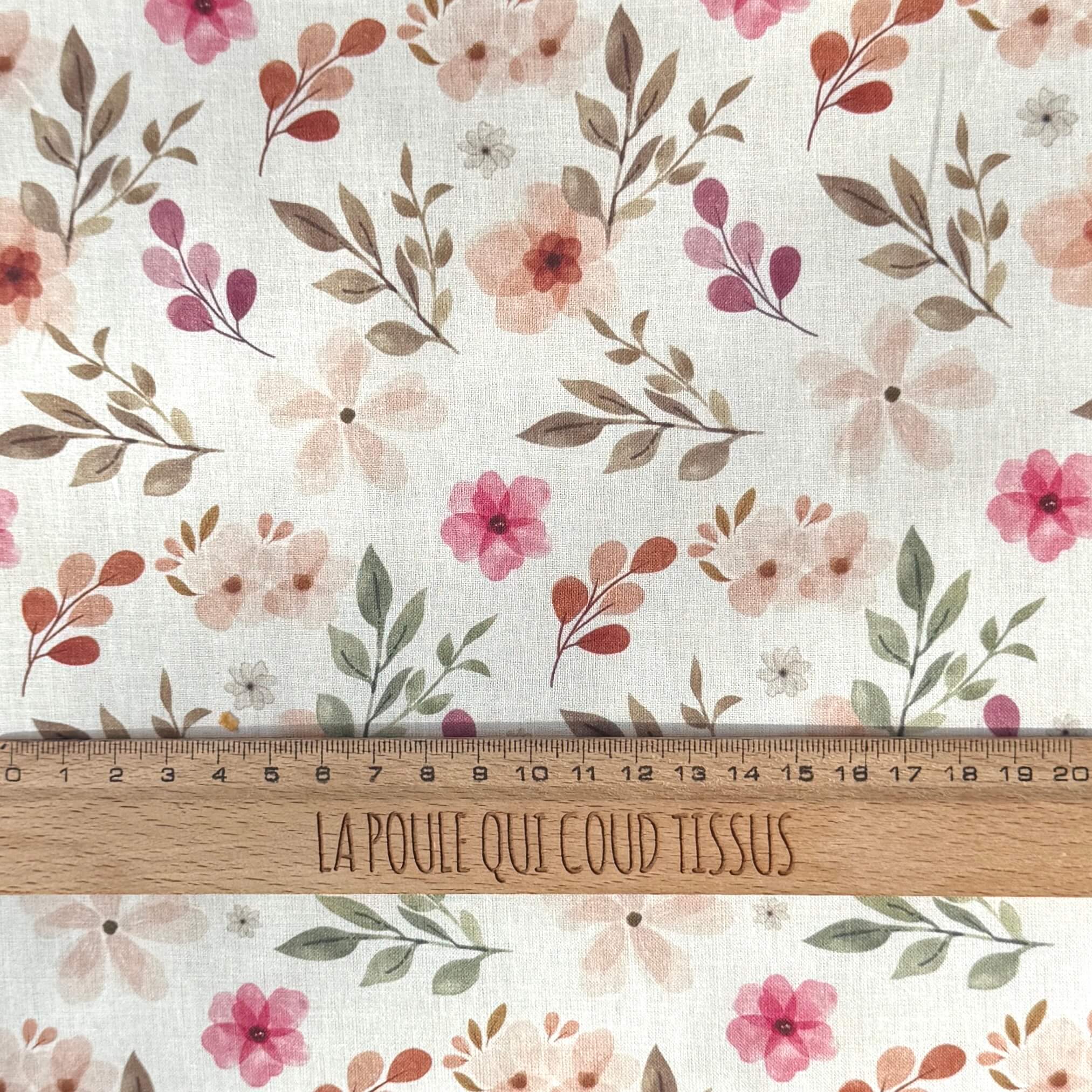 Coton à Impression Numérique / Zada Framboise