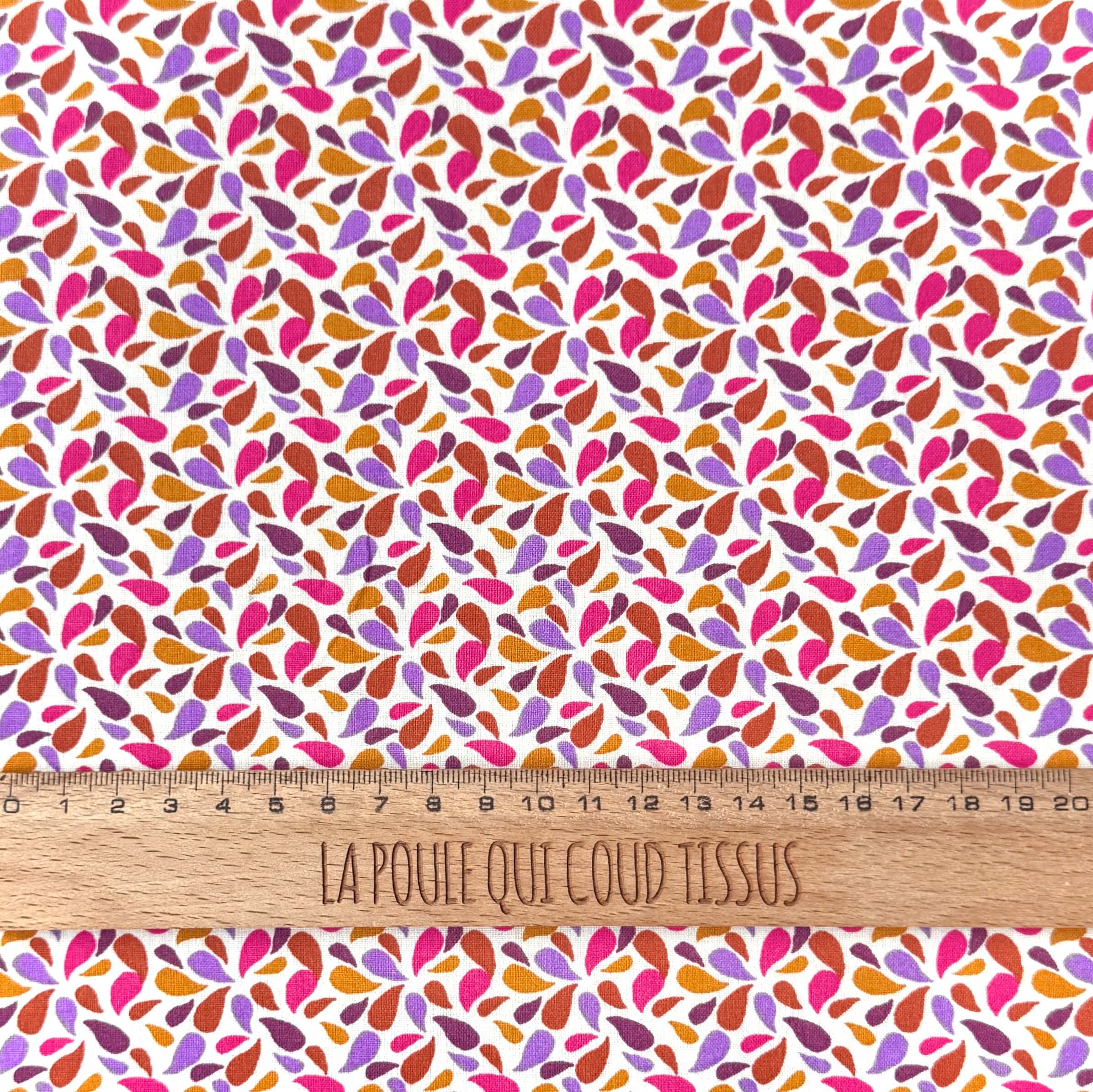 Coupon 1.3 m - Coton Imprimé / Otma Caramel-Violet