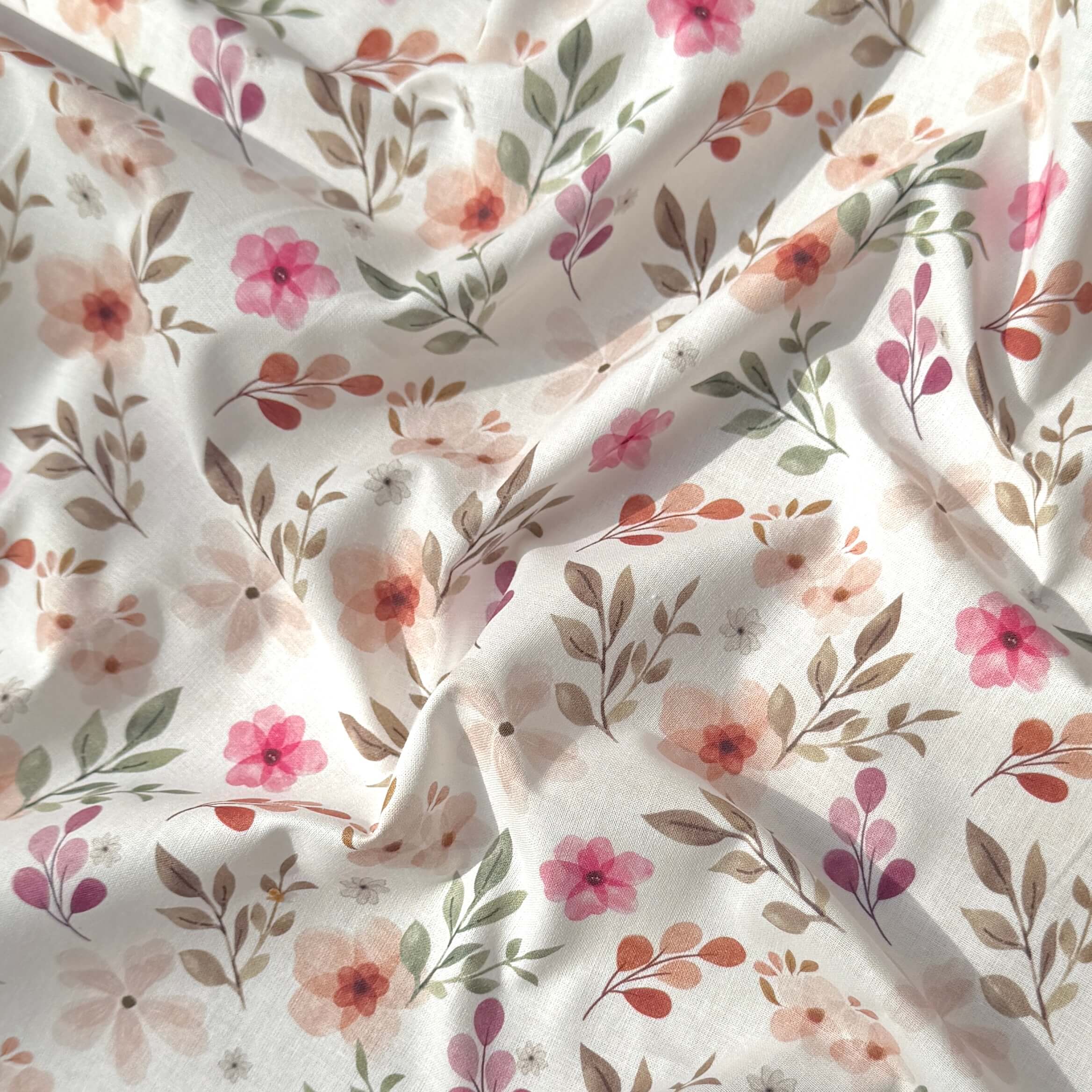 Coton à Impression Numérique / Zada Framboise