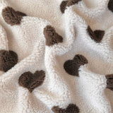 Coupon 70*110cm cm - Mouton / Coeur Chocolat