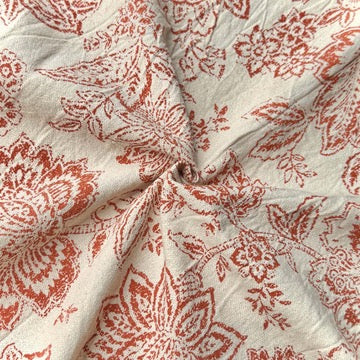 Coupon 1.2 m - Coton Tissé  / Ceylan Terracotta