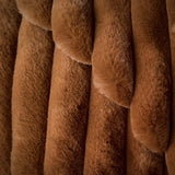 Coupon 1 Mètre - Fausse - Fourrure Cotelée / Barracuda Tabac