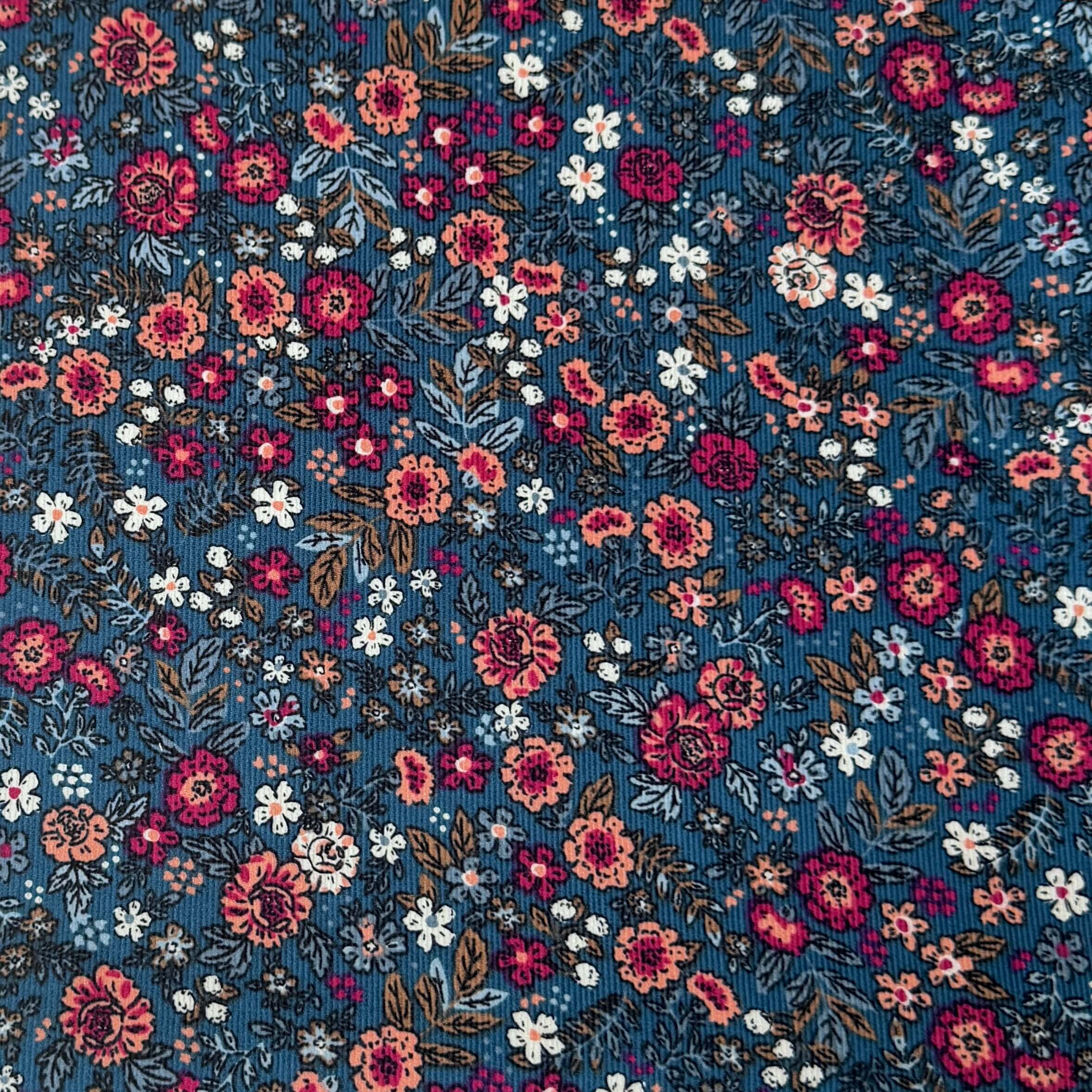 Velours Côtelé 1000 Raies / Barjay Bleu - Rose