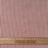Coupon 1.8 m - Coton Viscose Rayé / Raytis Rouge