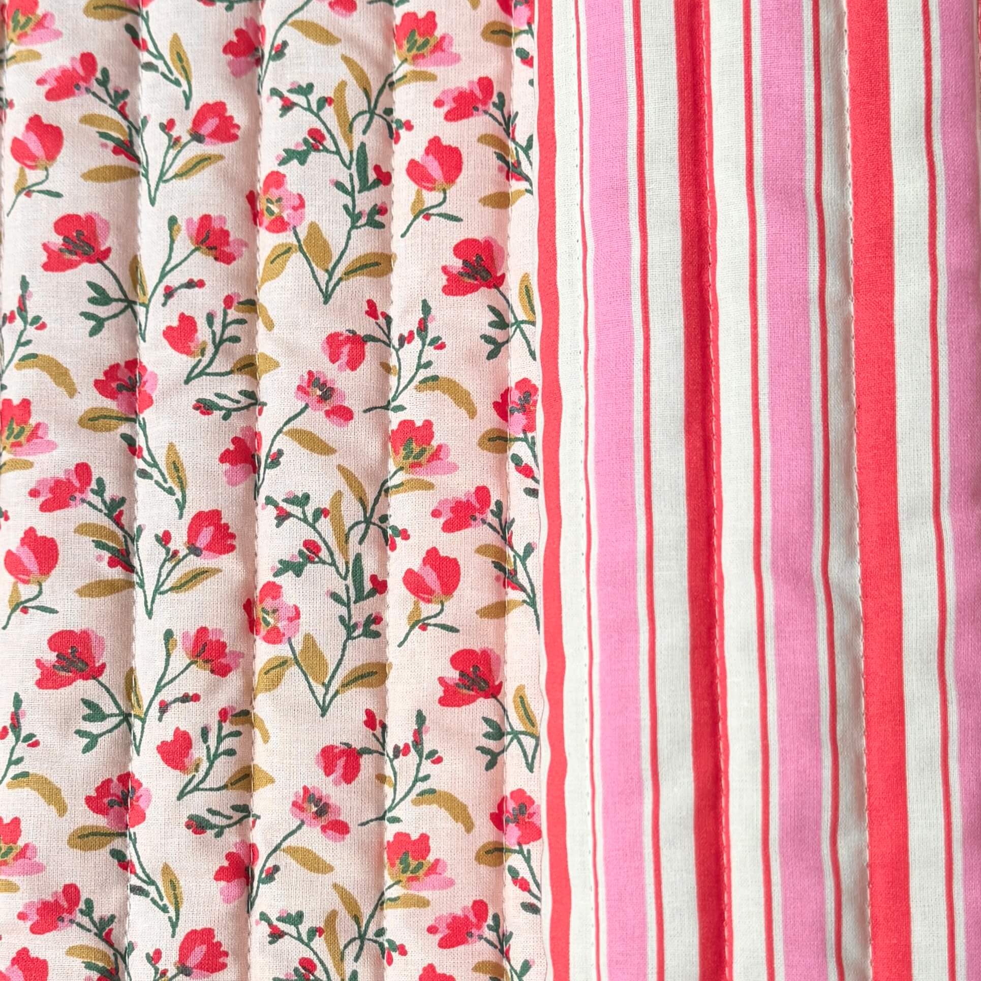 Coupon 1 Mètre - Matelassé Vanda Rose / Rouge