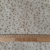 Coupon 1.3 m - Nid d'abeille Maille / Granito Lin- Café au lait