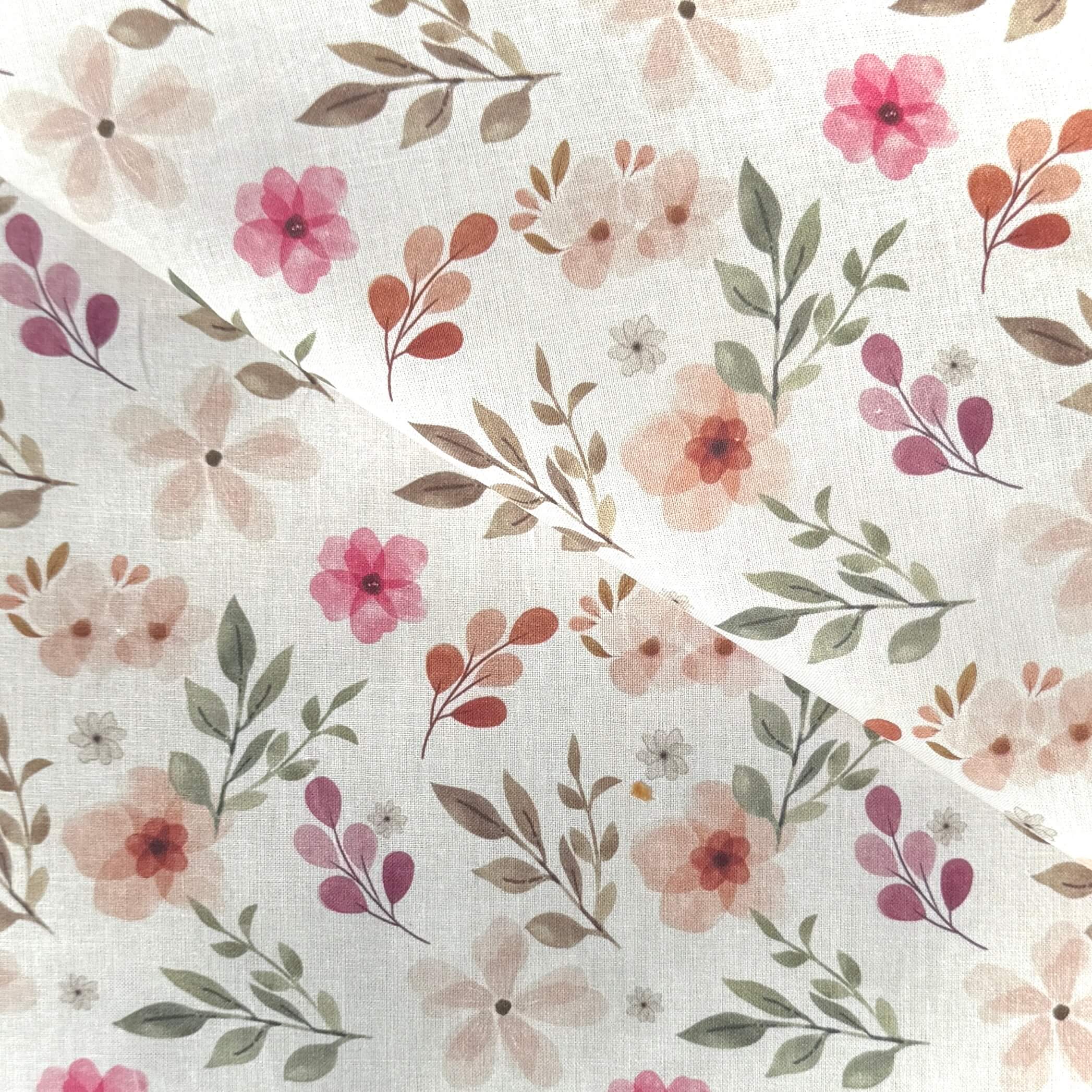 Coton à Impression Numérique / Zada Framboise