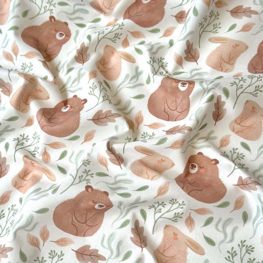 Coupon 50 cm - Coton Numérique Exclusif LPQC / Ours Vert - Mocha