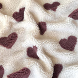 Coupon 50 cm - Mouton / Coeur Aubergine