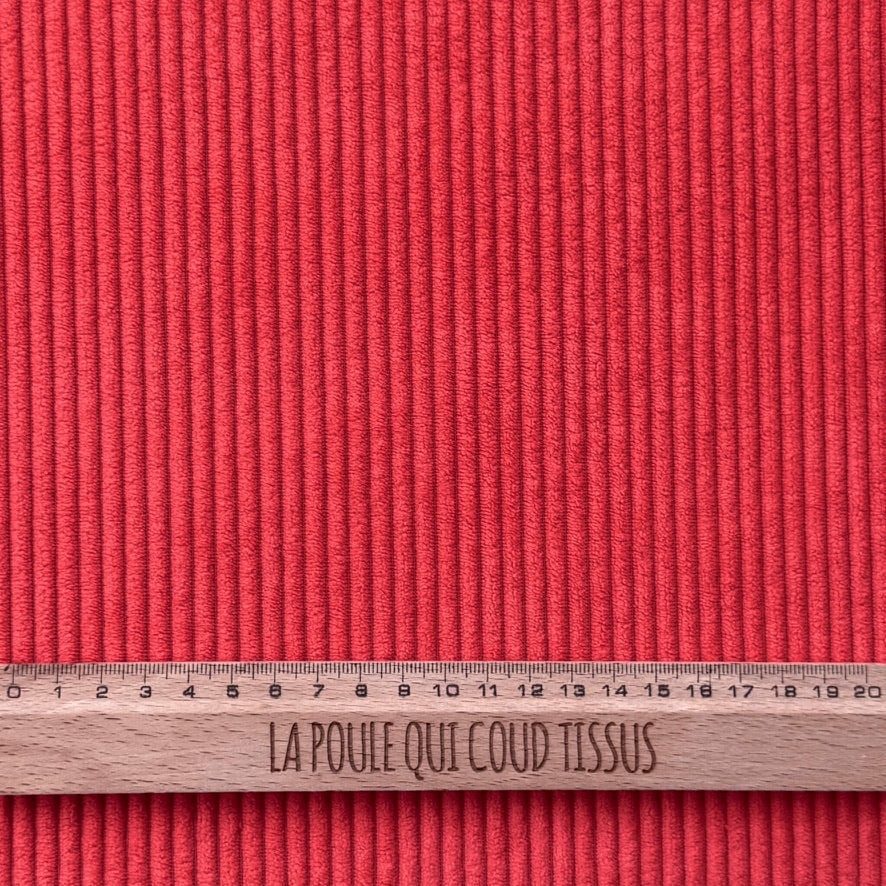 Coupon 60 cm - Velours Côtelé Huggy / Orange Spicy
