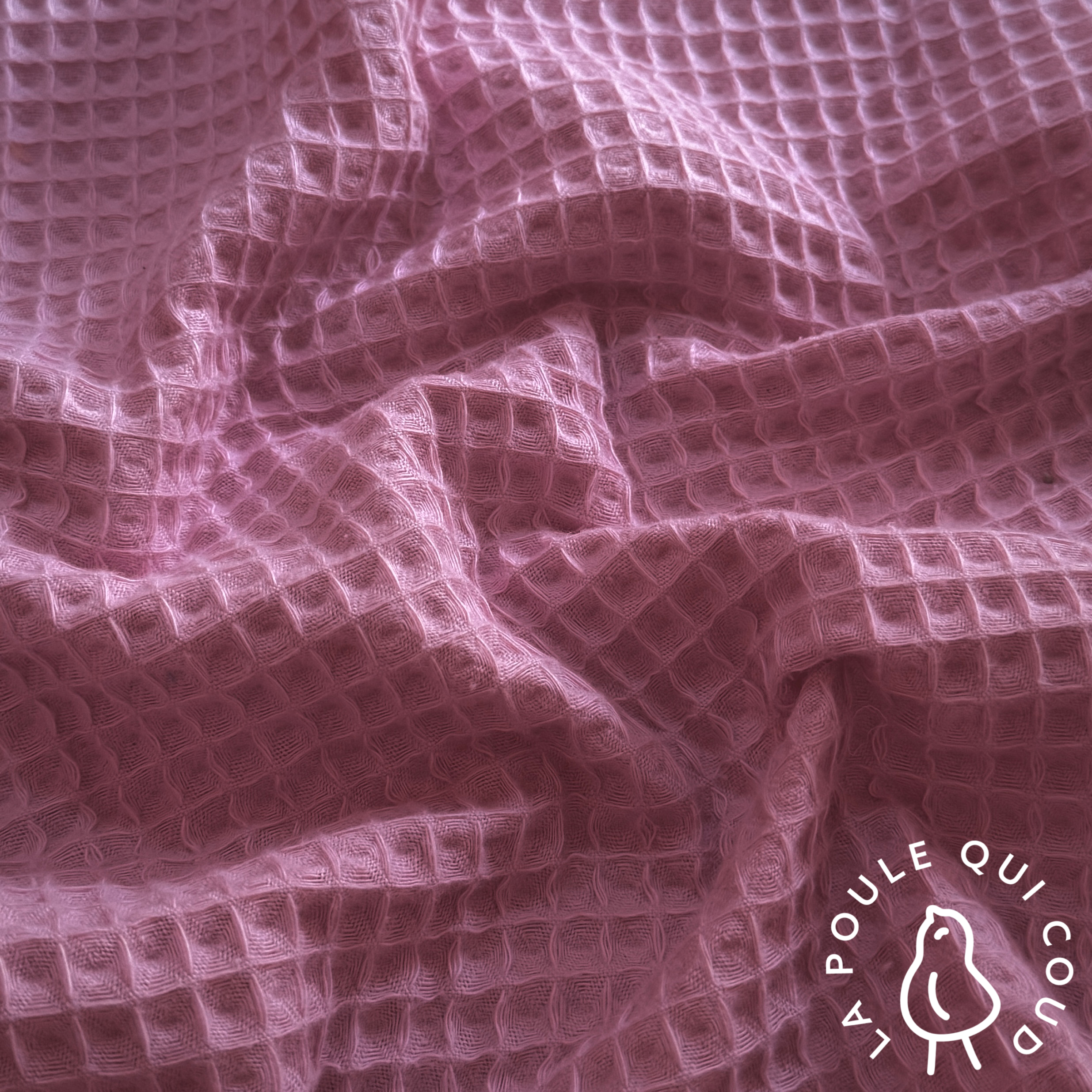 Coupon 1 Mètre - Nid d'abeille / Rose Fane