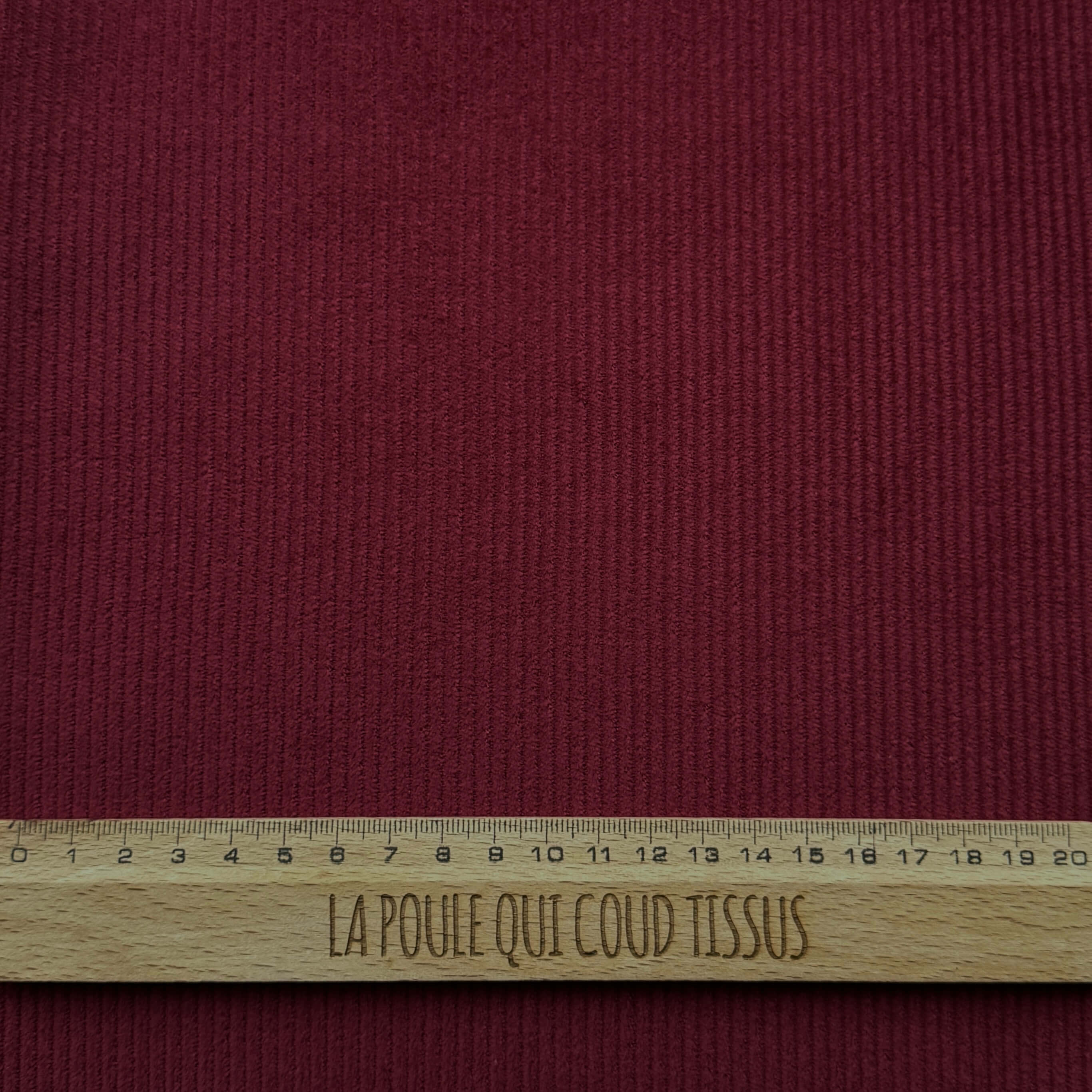 Coupon 80 cm - Velours Côtelé 500 Raies / Wine