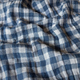 Coupon 1.5 m - Double Gaze Vichy / Pierre Bleue