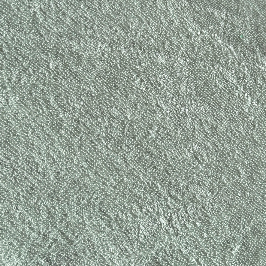 Coupon 1 Mètre - Eponge Bouclette 100% Coton  / Vert De Gris