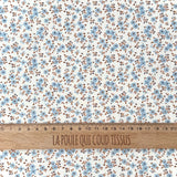 Coupon 50 cm - Popeline de Coton / Capri Ecru-Baltique