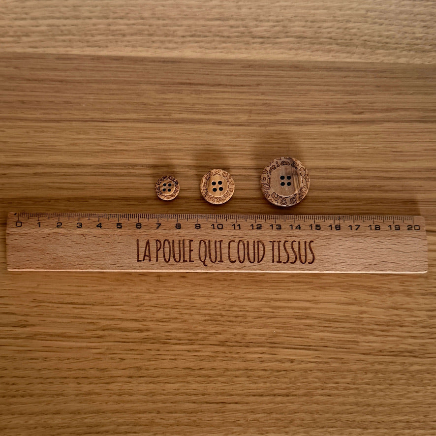 Bouton en bois - Léopards
