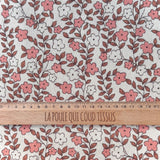 Coupon 50 cm - Jersey Côtelé / Marsala Flower GOTS