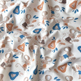 Coupon 50 cm - Coton Numérique Exclusif LPQC / Souris Ecru-Bleu