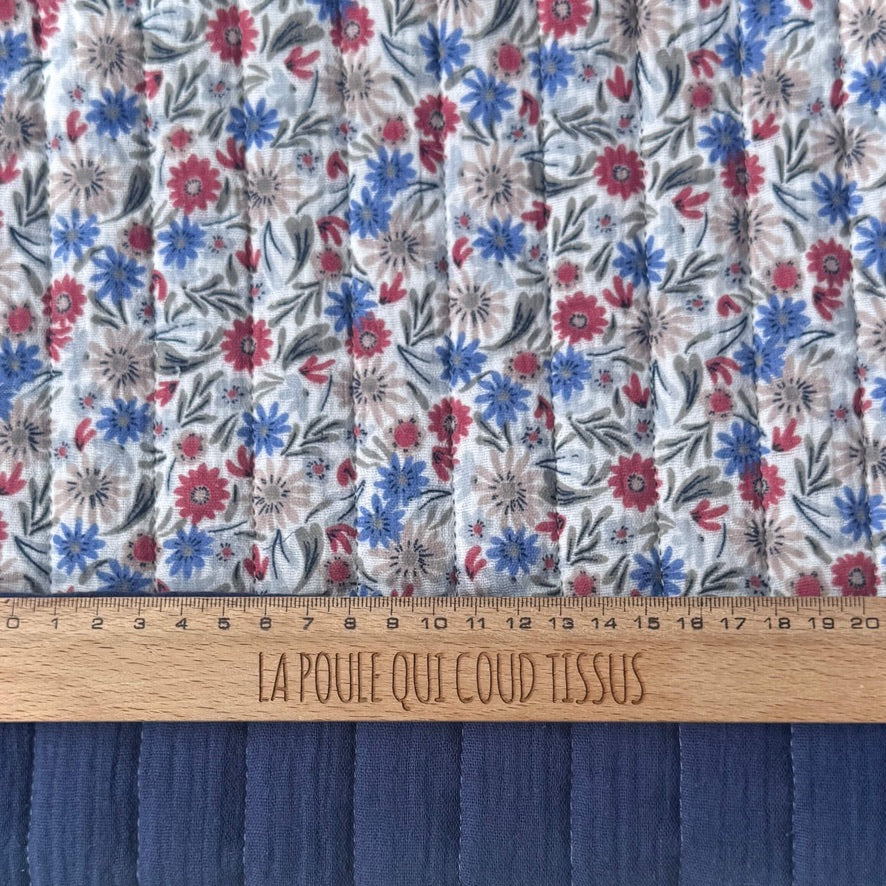 Matelassé Double Gaze Samflo / Double Gaze Indigo