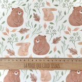 Coupon 50 cm - Coton Numérique Exclusif LPQC / Ours Vert - Mocha