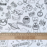 Coton Imprimé à Colorier / Superhero