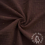 Double Gauze with Gold Dots / Cocoa