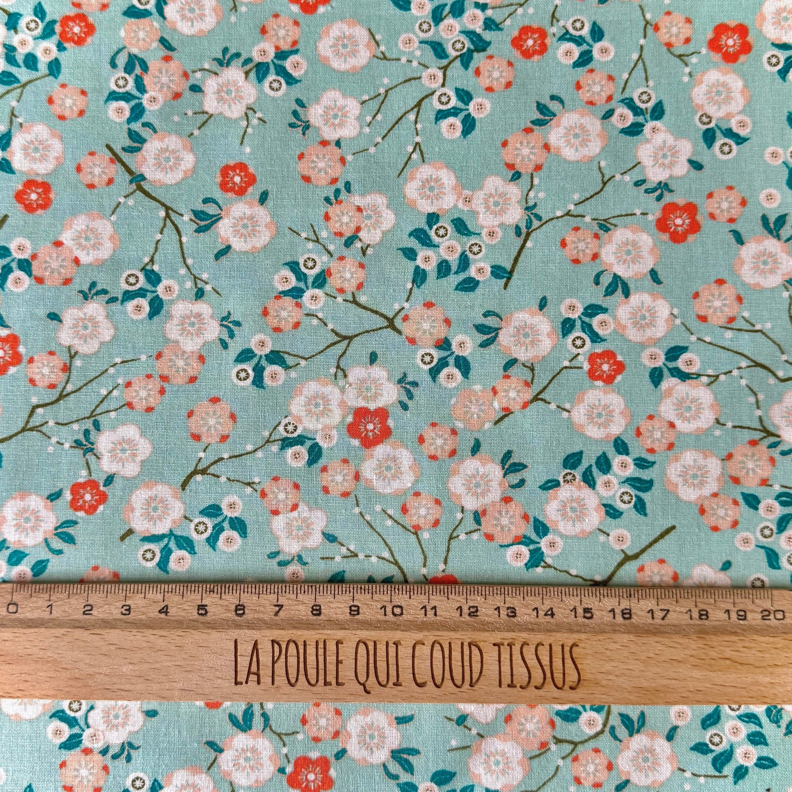Coupon 1.3 m - Coton Imprimé / Hokkaido Ciel