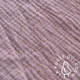 Coupon 1.1 m - Double Gaze à Pois Dorés / Pétale