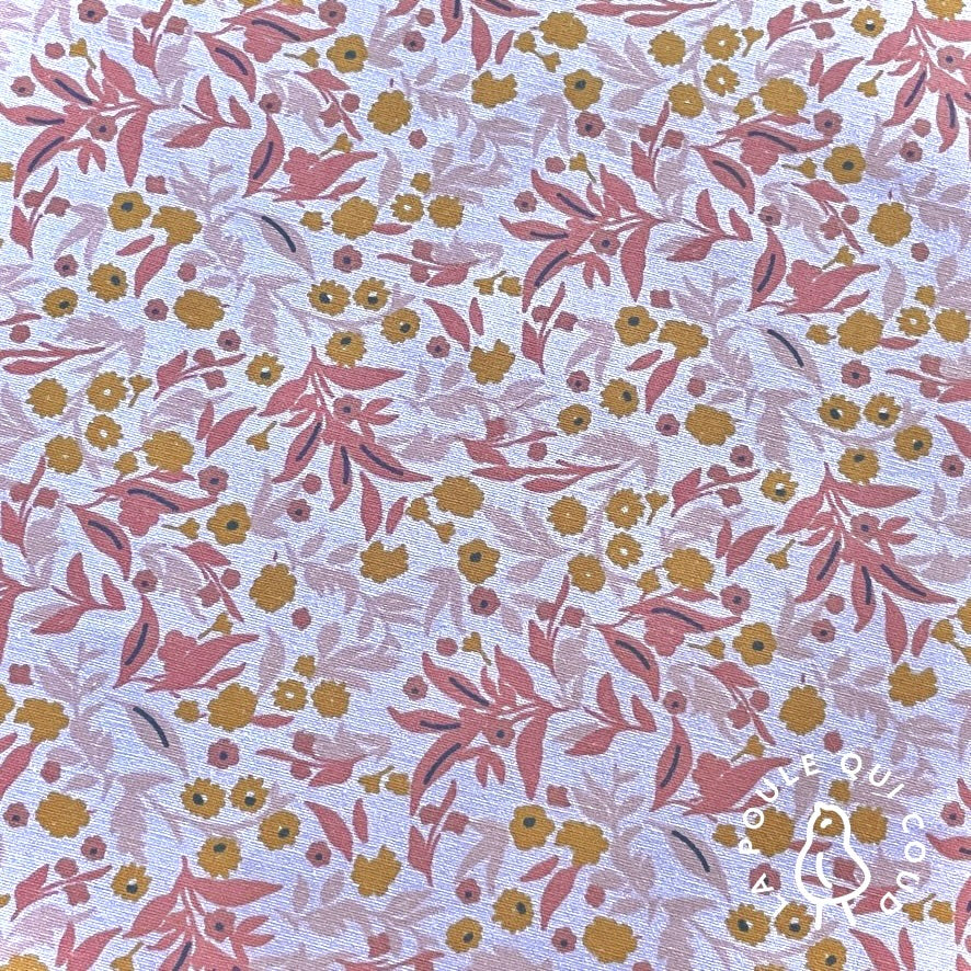 Coupon 1 Mètre - Coton Imprimé / Tisania Marsala Ocre