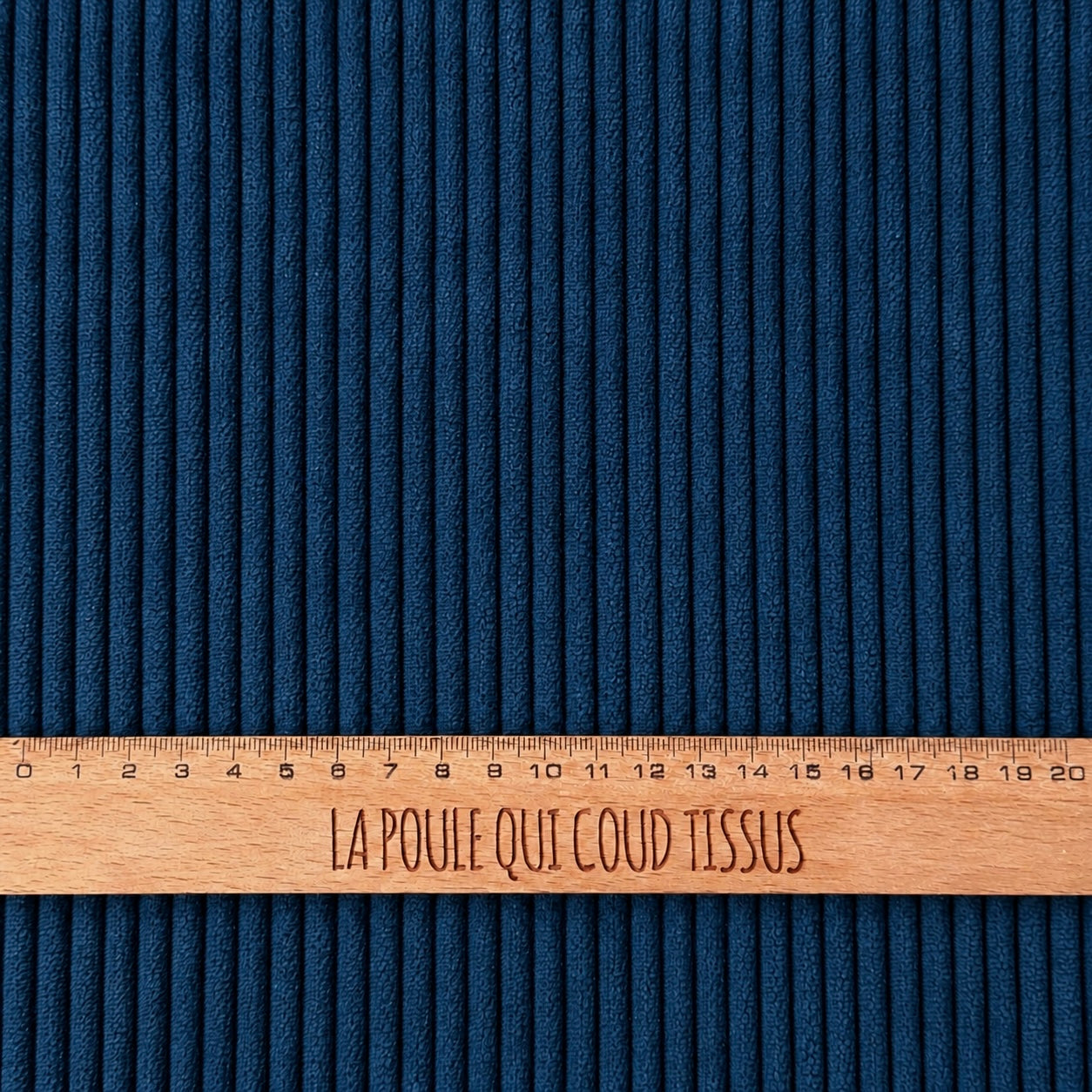 Coupon 70 cm - Velours Côtelé Huggy / Marine