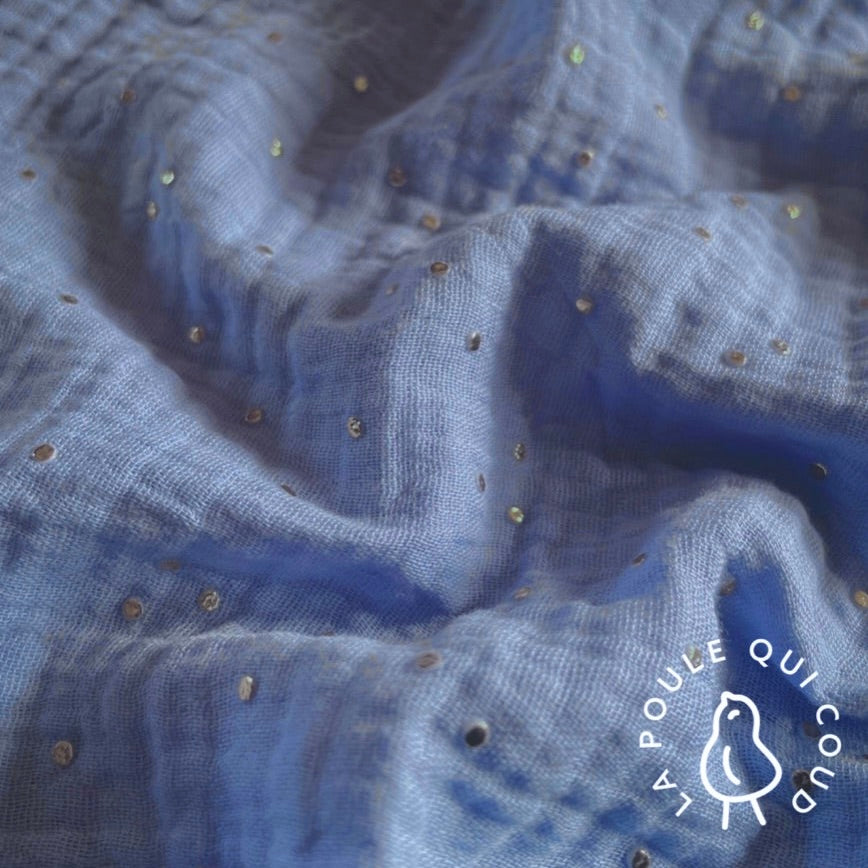 Double Gaze à Pois Dorés / Baltique