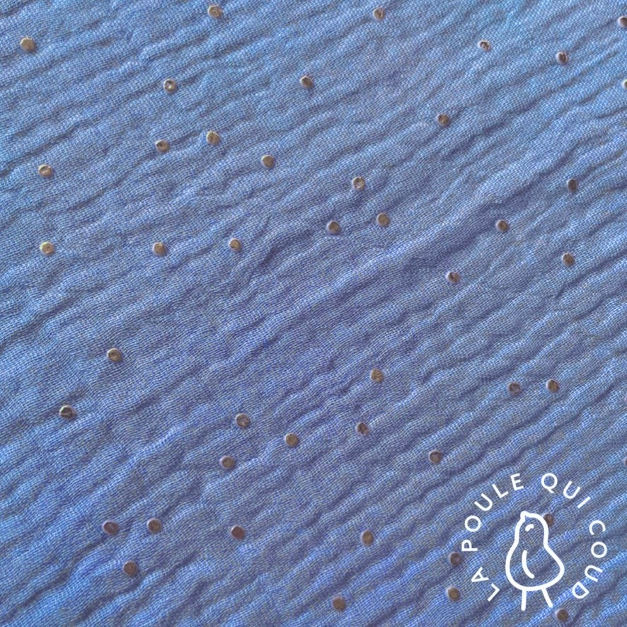 Double Gaze à Pois Dorés / Baltique