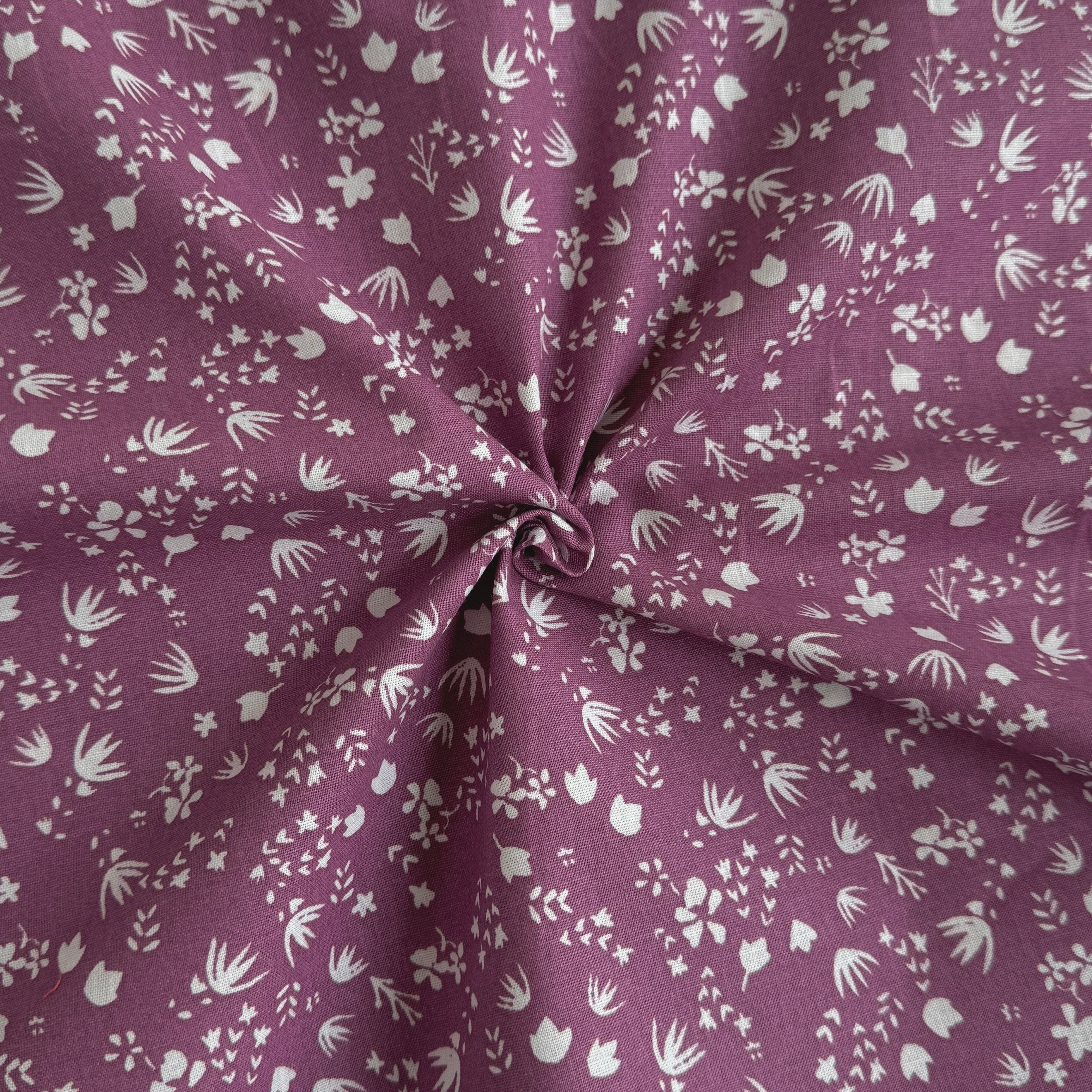 Coton Imprimé GOTS / Gramina Bois de Rose