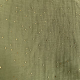 Coupon 1.6 m - Double Gaze à Pois Dorés / Amande